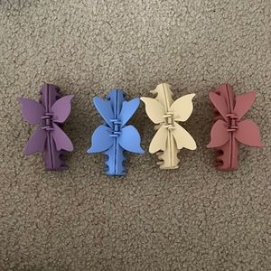 Butterfly big claw hair pins 4 pieces set